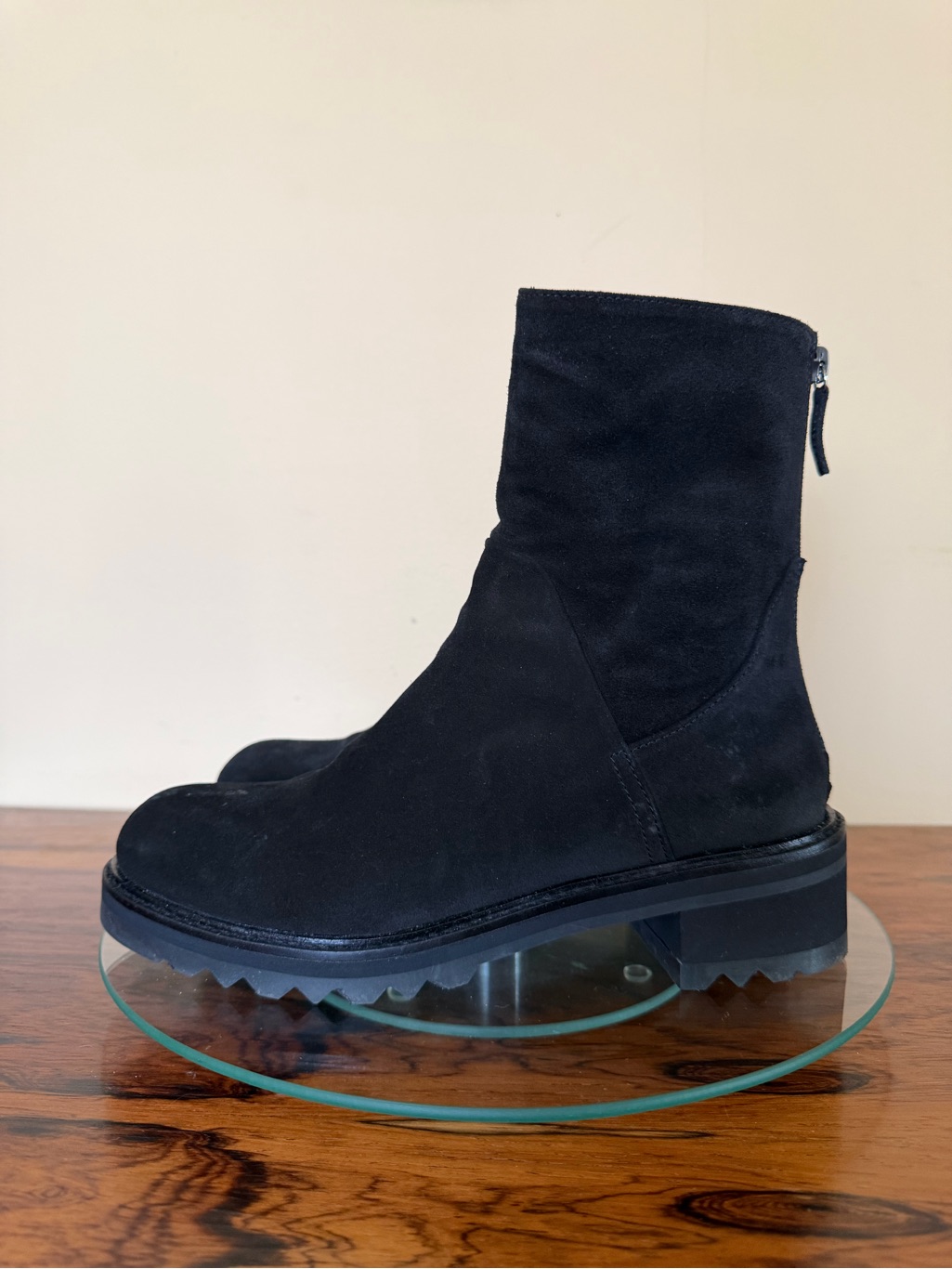 Homers Artisan Black Suede Ankle Boots Made In Spain Size 37 / 7